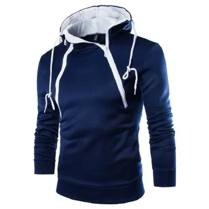 Asymmetrical Zippered Neckline Hoodie Jacket - Image 4