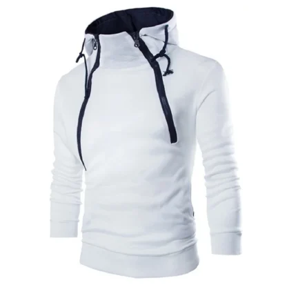 Asymmetrical Zippered Neckline Hoodie Jacket - Image 3