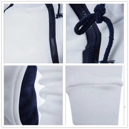 Asymmetrical Zippered Neckline Hoodie Jacket - Image 6