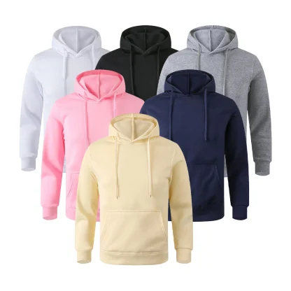 Casual Plain Color Hooded Jacket - Image 2