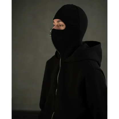 Mask Hoodie Jacket with Zippered Closure - Image 3