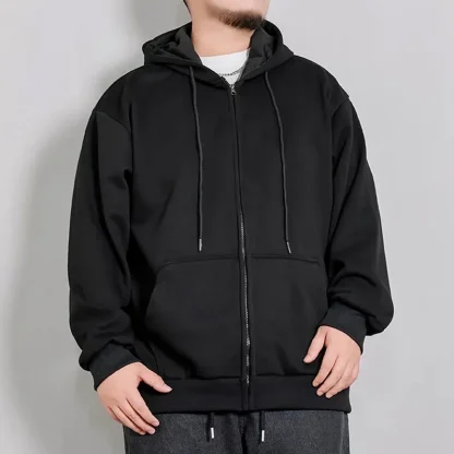 Plus Size Hoodie with Zip-Up Closure - Image 4