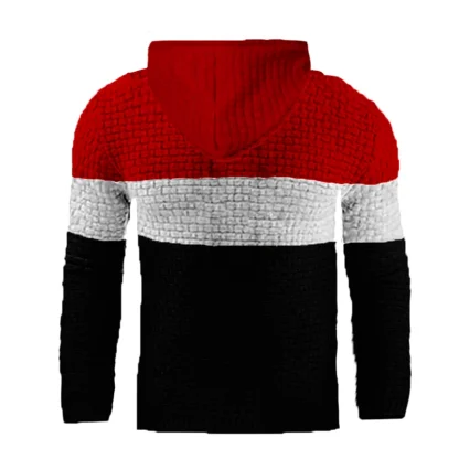 Stripe Color Block Thick Hoodie - Image 9