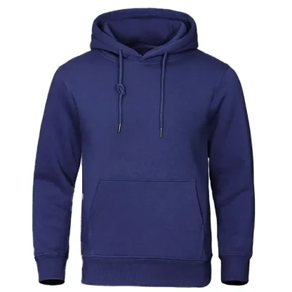 Fleece Warm Men's Hoodie with Drawstring - Image 3