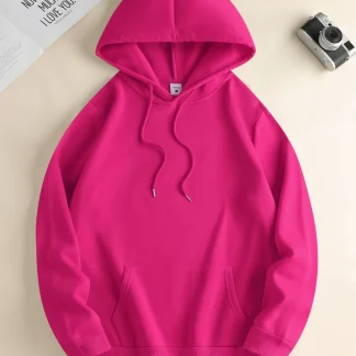 Warm Pink Hoodie Jacket with Front Pocket