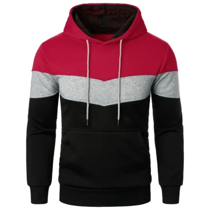 Color Block Hoodie with Drawstring - Image 3