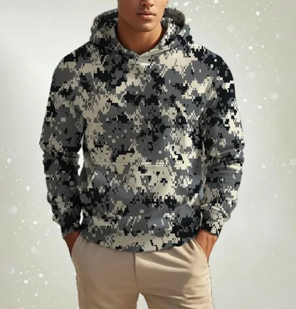 Casual Hoodie with Camouflage Print