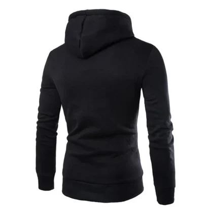 Pullover Slim Fit Hoodie with Button Decor - Image 10