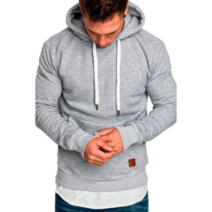 Simple Plain Color Slim Fit Hoodie - Image 5