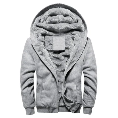 Thickened Warm Fleece Zip-Up Hoodie - Image 15