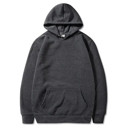 Solid Fleece Hoodie with Long Sleeve - Image 8