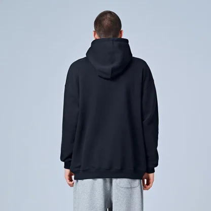 Solid Fleece Hoodie with Long Sleeve - Image 4