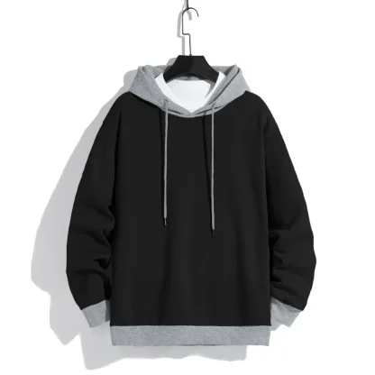 Two Tone Oversized Hoodie with Drawstring - Image 2