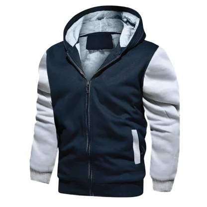 Men's Fleece Zip Jacket with Hood - Image 5