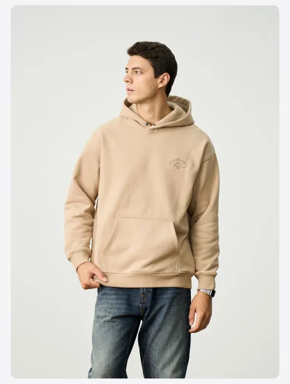Embroidered Pullover Hoodie with Pocket