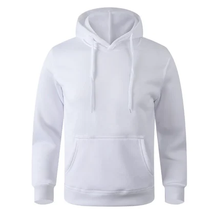 Casual Plain Color Hooded Jacket - Image 3