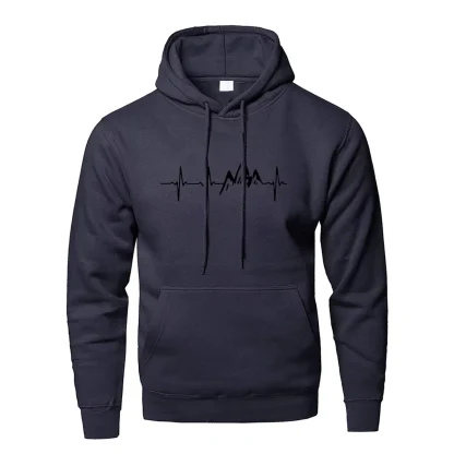 Casual Printed Hoodie with Front Pocket - Image 3
