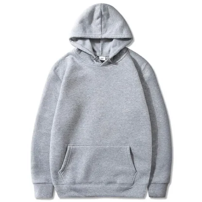 Solid Fleece Hoodie with Long Sleeve - Image 9