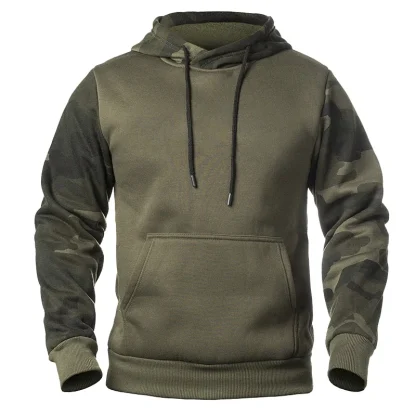 Hooded Sweatshirts with Camo Print Sleeves - Image 3