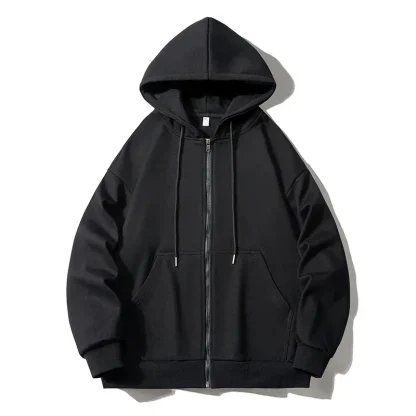 Plus Size Hoodie with Zip-Up Closure - Image 2