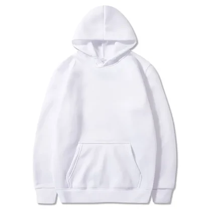 Solid Fleece Hoodie with Long Sleeve - Image 14