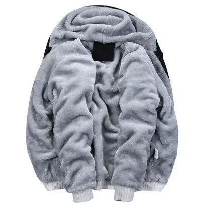 Thickened Warm Fleece Zip-Up Hoodie - Image 4