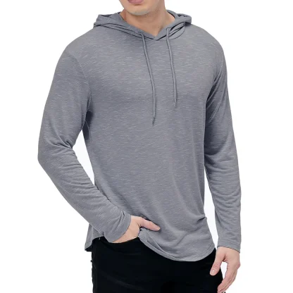 Athletic Pullover Solid Hooded Sweatshirt - Image 13