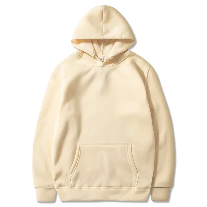 Solid Fleece Hoodie with Long Sleeve - Image 6