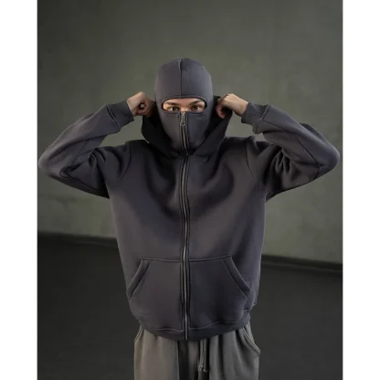 Mask Hoodie Jacket with Zippered Closure - Image 13