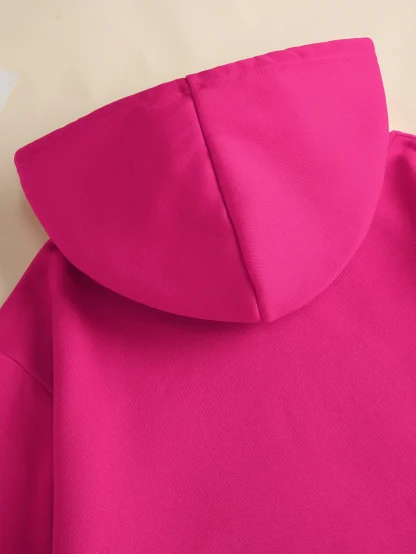 Warm Pink Hoodie Jacket with Front Pocket - Image 6