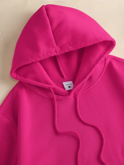 Warm Pink Hoodie Jacket with Front Pocket - Image 2