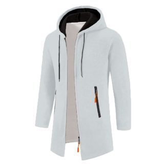 Mid Length Hoodie with Zippered Front