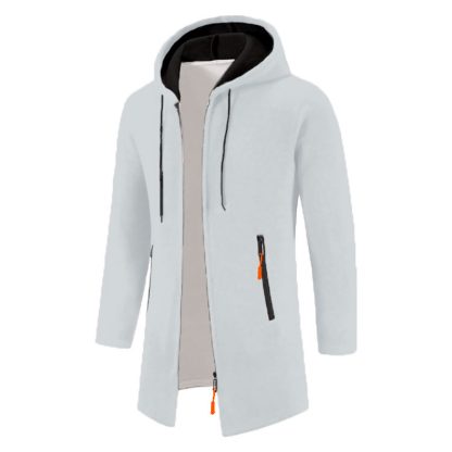 Mid Length Hoodie with Zippered Front