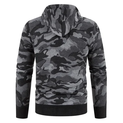 Drawstring Hoodie Jacket with Camo Print - Image 11