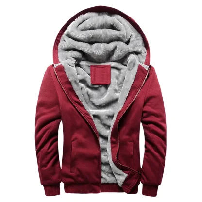 Thickened Warm Fleece Zip-Up Hoodie - Image 6