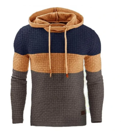 Stripe Color Block Thick Hoodie - Image 15