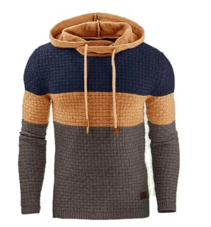 Stripe Color Block Thick Hoodie - Image 2