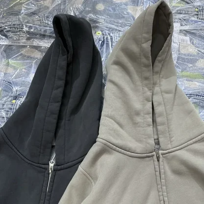 Zippered Front Hoodie with Warm Fleece - Image 7
