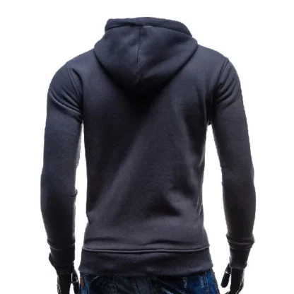 Pullover Slim Fit Hoodie with Button Decor - Image 8