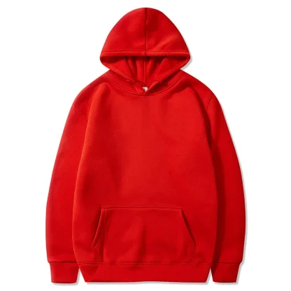 Solid Fleece Hoodie with Long Sleeve - Image 10