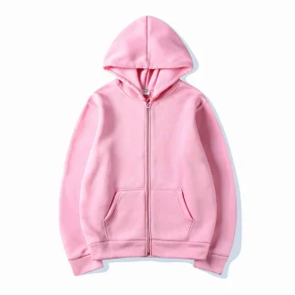 Simple Zippered Hoodie with Front Pocket