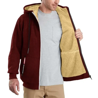 Full Zip Cozy Hoodie with Fleece Lined - Image 4