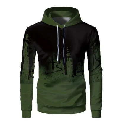 Men's Hooded Sweater with 3D Print - Image 3