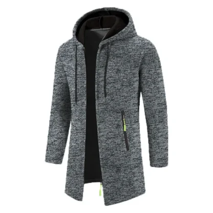 Mid Length Hoodie with Zippered Front - Image 3