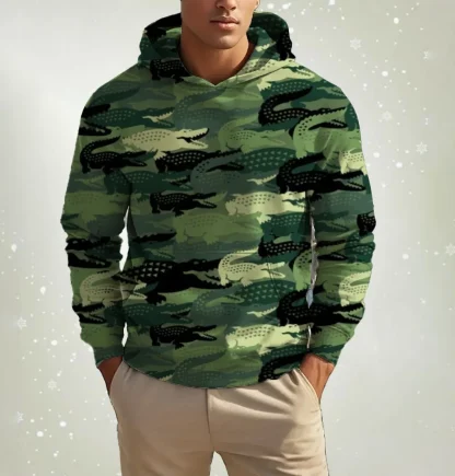 Casual Hoodie with Camouflage Print - Image 5