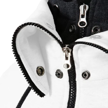 Turtleneck Zippered Hooded Jacket with Pocket - Image 7