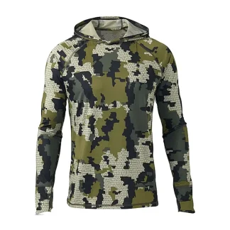 Lightweight Camo Print Hooded Long Sleeve