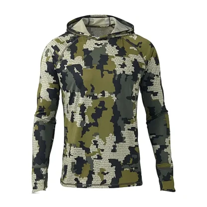 Lightweight Camo Print Hooded Long Sleeve