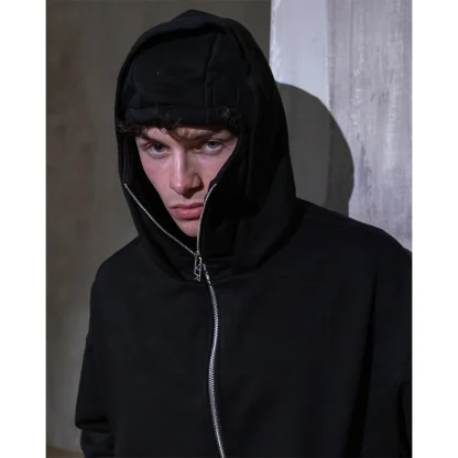 Mask Hoodie Jacket with Zippered Closure - Image 6