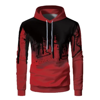 Men's Hooded Sweater with 3D Print - Image 2
